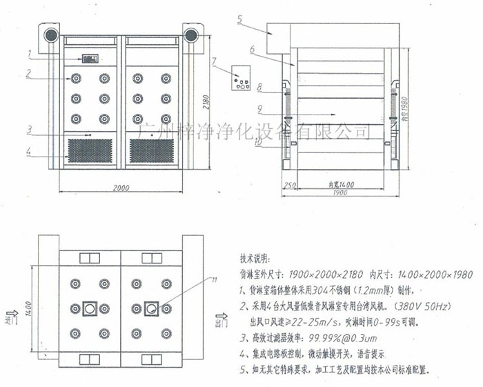 快速卷簾門(mén)風(fēng)淋室方案圖